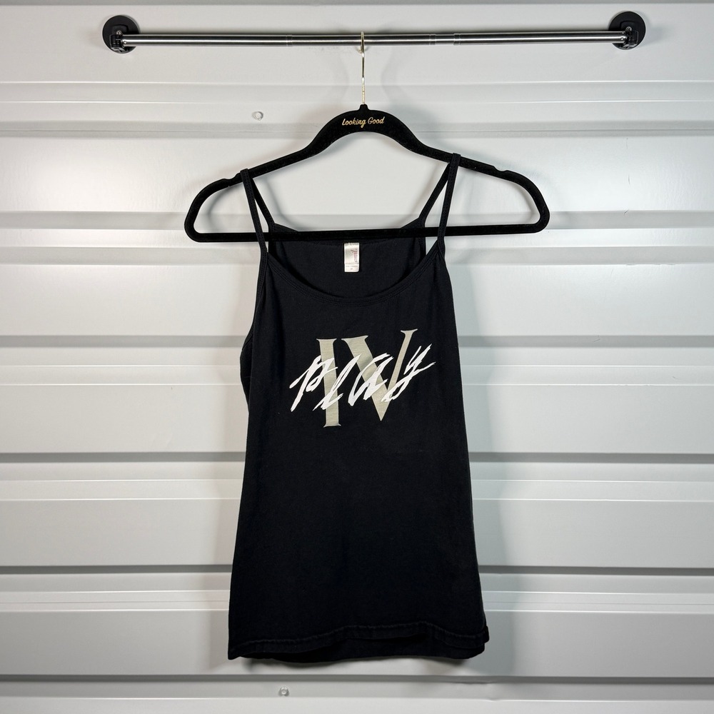 Anvil Womens IV Play Graphic Spaghetti Strap‎ Camisole Tank Top Black Medium